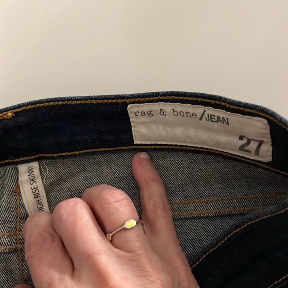 RAG&BONE Slim Jeans 27 Blue High Rise Skinny Jeans Heritage - Picture 8 of 13